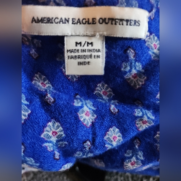 American Eagle Bohemian Festival Patchwork Ready Flowy Short Sleeve Medium - Picture 3 of 4